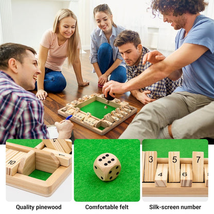 🏆🎁 Wooden Shut the Box Game – Family Party Dice Game for Kids & Adults | Math & Strategy Fun